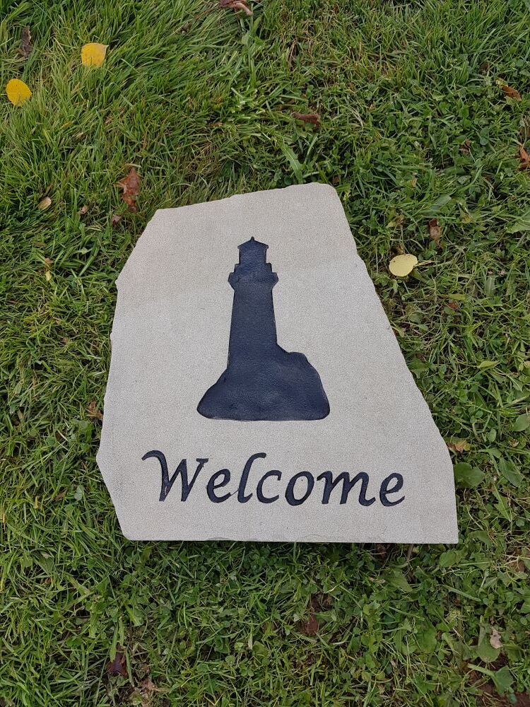 Engraved Stone Welcome Sign